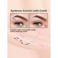 thumbnail image 2 of 3pc Unisex Eyebrow Scissors Comb Auxiliary Eyebrow Comb Scissors For Women And Men Perfect Eyebrow Trimming Tool For Better Length Control, 2 of 4