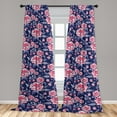thumbnail image 2 of Aquarelle Floral Window Curtains, Dreamy Rose Flower Silhouettes with Neutral Colors Petals Art, Lightweight Decor 2-Panel Set with Rod Pocket, Pair of - 28"x95", Dark Coral Blush Indigo, by Ambesonne, 2 of 3