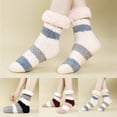thumbnail image 4 of LckLvx Fuzzy Slipper Socks for Women Non-Slip Grips Color Block Warm Socks Fleece Lined Thermal Home Sleep, 4 of 4