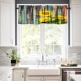 thumbnail image 4 of Sunflower Kitchen Curtains and Valances Set 3 Pieces Yellow Floral Kitchen Curtains Floral Window Treatments for Cafe Living Room Decor 54x18 Inch, 1 Panel, 4 of 5