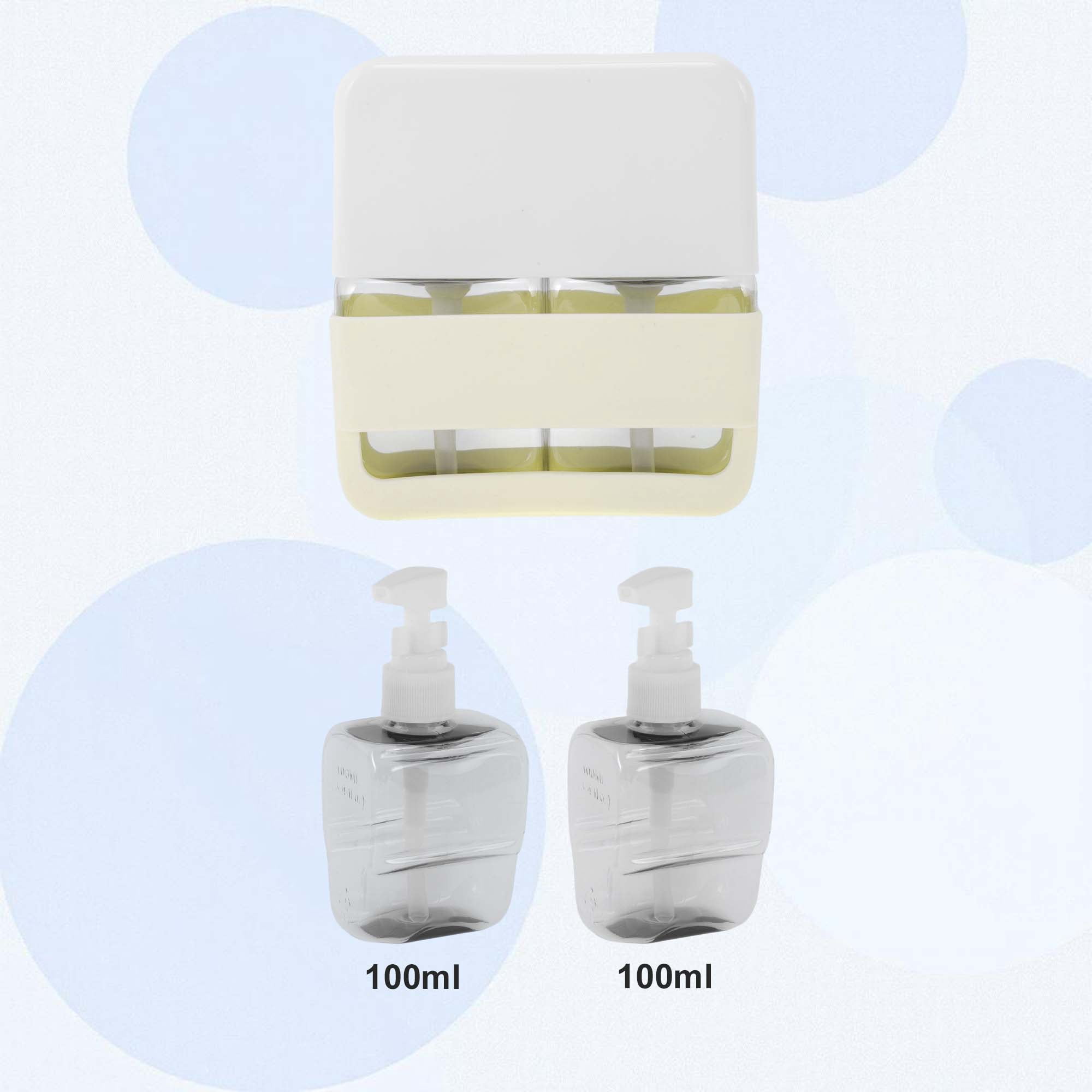 Unique Bargains Durable Reusable Travel Container 2 Pcs Beige