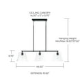 thumbnail image 3 of Capital Lighting 846931BN Baker 3 Light 45" Wide Linear Chandelier - Nickel, 3 of 7