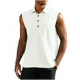 thumbnail image 3 of VBTAPA Solid Tank Tops for Men Sleeveless Collared T-shirt Lightweight Outdoor Sports Golf Polos White L, 3 of 5