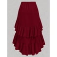 thumbnail image 3 of Womens Renaissance Pirate Skirt Gothic Steampunk Victorian Skirts Wine Red S, 3 of 4