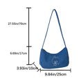thumbnail image 4 of Bolsa Para Las Axilas Bolsos de hombro informales para mujer, bolso bonito de pana para niñas, bolso de mano para mujer (azul) Ndcxsfigh Para Estrenar, 4 of 8