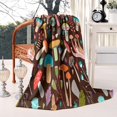 thumbnail image 2 of Colorful Mushroom Floral Brown Pattern Blanket,Comfortable Soft Flannel Throw Blanket,All Season,Warm Lightweight Blankets for Sofa Bed Couch Living Room Chair,50"x60", 2 of 4