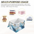 thumbnail image 7 of Blue Marble Large Lidded Bin Foldable Storage Baskets Boxes Cubes Lids with 2 Handles for Home Bedroom Office 16.5x12.6x11.8inch, 7 of 7