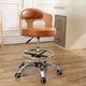 thumbnail image 3 of Swivel Conference Office Chair - Ergonomic Salon Comfy Living Room Office Chair - Computer Leather Chaise Bureau Furniture SR50OC My Lux Decor Round, 3 of 28