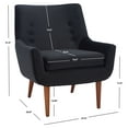 thumbnail image 4 of SAFAVIEH Amina Modern Style Tufted Accent Chairs, Black (27 in. W x 30 in. D x 31 in. H), 4 of 11