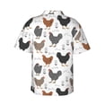 thumbnail image 4 of Xecao Retro Rooster print Hawaiian shirt - a stylish short-sleeve button-down for men, perfect for casual beach and tropical outings., 4 of 9