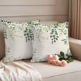 thumbnail image 2 of Vintage Pillow Covers 2 Pack Watercolor Eucalyptus Leaf Country Linen Background Pillowcase Waterproof Outdoor Throw Pillow Cover for Patio Garden Square Cushion 24”x24”, 2 of 9