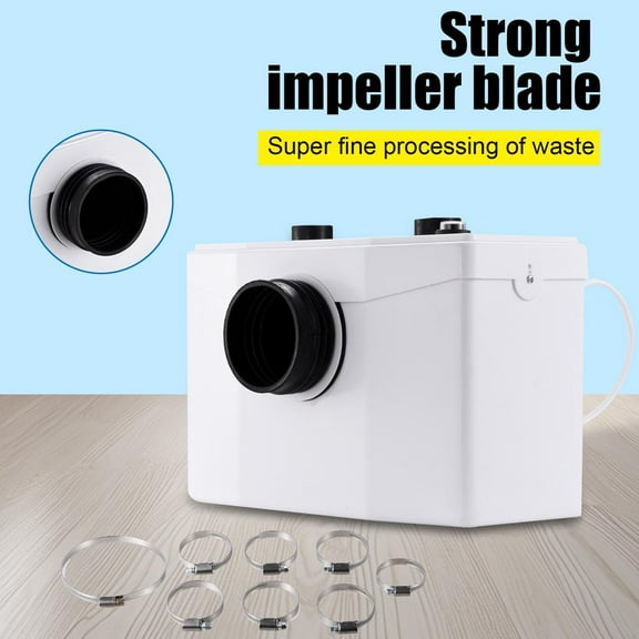 Kagrote Stainless Steel Cutter Sewage System, 600W 110V Macerator Pump with 4 Water Inlets for Basement Laundry Room Bathroom