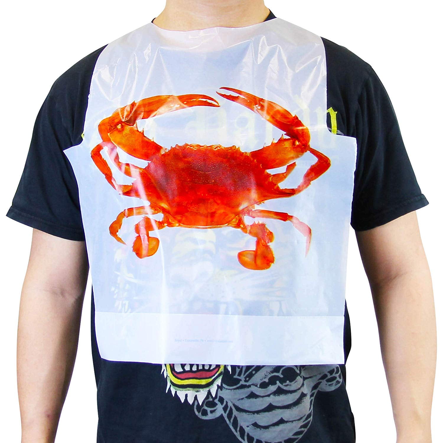 100 PACK OF DISPOSABLE PLASTIC CRAB BIBS FREE SHIPPING 