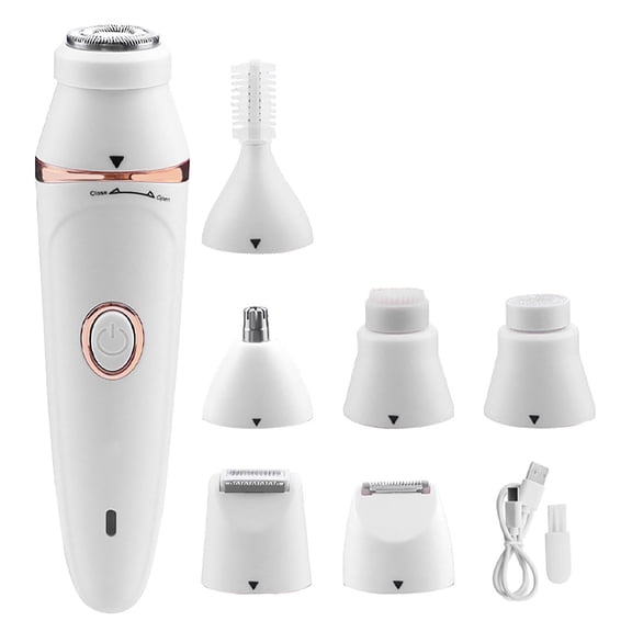 HaoXun SOLIMPIA 7-in-1 Women's Hair Removal Device - Facial & Body Epilator with 7 Interchangeable Heads, Waterproof Design, Pain-Free Technology for Smooth Skin Care