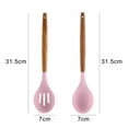 thumbnail image 2 of Utensilios de cocina del silicón de la cocina, sistema del utensilio de cocina de 2 piezas, utensilios de cocina de madera fáciles de limpiar, 2 of 5