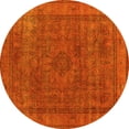 thumbnail image 1 of Ahgly Company Machine Washable Indoor Round Oriental Yellow Industrial Area Rugs, 8' Round, 1 of 4