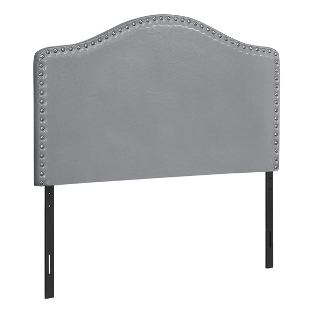 Monarch Specialties Classic Modern Nailhead Panel Upholstered Faux