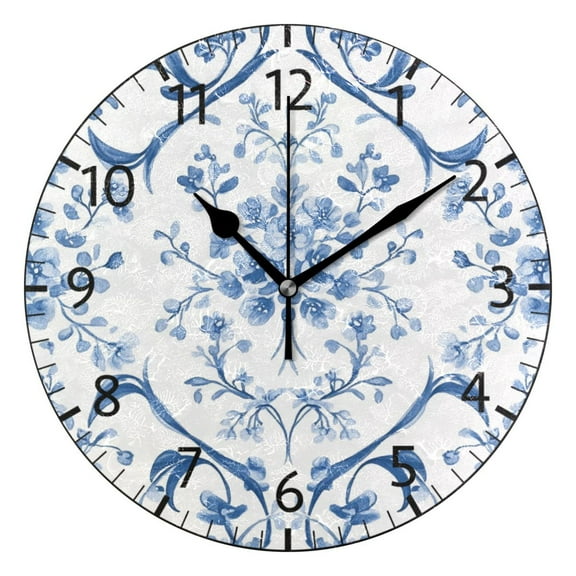 YAZAOO Decorative Wall Clock Size：25cm Floral Whispers Design Pattern Clock