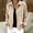 Khaki women's shacket a1, variant on Cagogo Women's Fall Winter Shacket Long Sleeve Button Down Collared Casual Oversized Tops Jacket, Navy M