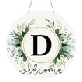 thumbnail image 2 of Clearance! Monogram Letter Welcome Sign For Front Door Rustic Green Floral Family Initial House Warming Decor Spring Summer Wooden Wreath Personalized Sign For House Front Porch 12 Inch, 2 of 9