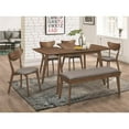 thumbnail image 5 of Coaster Alfredo Upholstered Wood Dining Bench Gray and Natural Walnut, 5 of 5