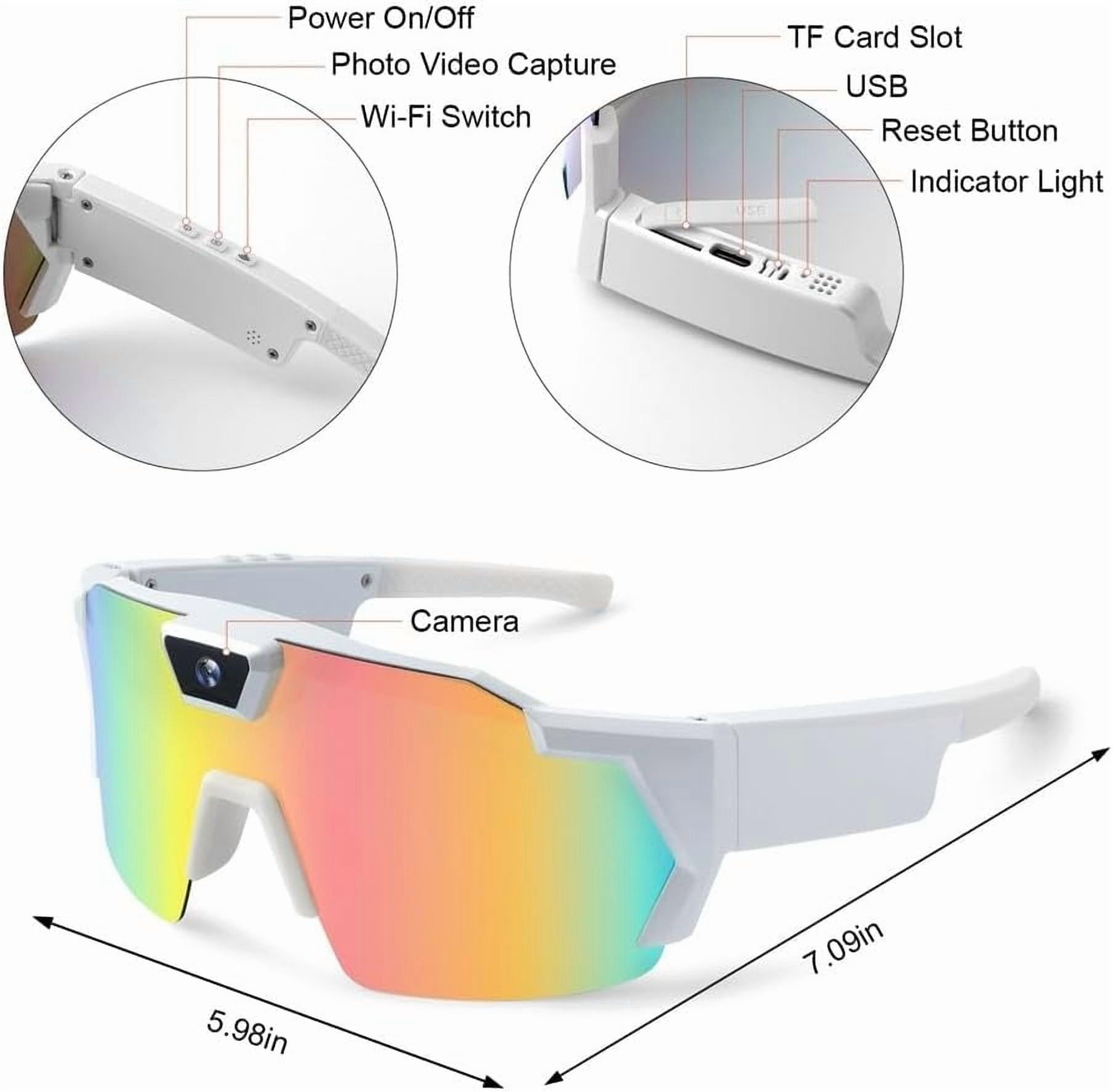 Glasses 4K Baseball Sunglasses with Camera, 2026 Upgrade Smart Camera Glasse for Men Women Sunglasses with Cameras