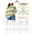 thumbnail image 3 of Agnes Orinda Plus Size Sweaters for Women Casual Long Sleeve Crewneck Lightweight Hollow Knit Pullover Tops 3X Green White, 3 of 3