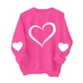 thumbnail image 4 of BLTIBY Valentine Sweatshirts for Women Love Heart Graphic Sweater Long Sleeve Round Neck Pullover Blouse Casual Fashion Valentines the Day Top Hot Pink 2 L, 4 of 9