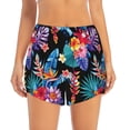 thumbnail image 4 of Lsque Tropical Palm Leaves Printed Women's Running Shorts with Liner Pockets,Elastic Quick Dry Workout Athletic Gym Yoga Shorts,Womens High Waist Shorts-X-Large, 4 of 9