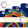 thumbnail image 6 of Colorful Circle Blackout Curtains for Bedroom/Living Room, Thermal Insulated Kitchen Curtains, Rainbow Modern Farmhouse Stripes Grommet Darkening Window Treatment Drapes 42"x63"x2, 6 of 8