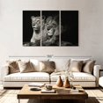 thumbnail image 2 of Elephant Stock Lion And Lioness Mates Wall Art - Horizontal Multi Panel Canvas - Living Room Wall Decor - Animal Multi Panel - Black And Gray Decor - 74" x 48", 2 of 8