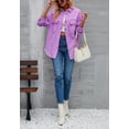 thumbnail image 3 of Solid Color Distressed Jacket, Light Purple, Large, 3 of 5