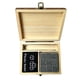 thumbnail image 1 of Piedra helada,Juego de piedras de whisky de 9 piezas, caja de madera de piedras escalofriantes, cubo Tomshoo Gris oscuro, 1 of 7
