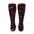 thumbnail image 6 of Honeii Red Hot Chili Print Calf Socks Sports Socks Seamless Toe, Trouser Socks,Knee High Long Socks for Women and Men-One Size, 6 of 8