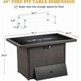 thumbnail image 5 of LayinSun 44" Propane Gas Fire Pit Table, 55000 BTU Rectangular Fire Pit with Glass Wind Guard for Outside Patio Deck Garden Backyard, 5 of 7