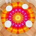 thumbnail image 2 of Colorful Tie Dye Mandala Pattern Round Fitted Tablecloth with Elastic Edge,Dining Table Cover Waterproof,Outdoor Round Tablecloth for Camping,Dining,Indoor and Outdoor, 2 of 7