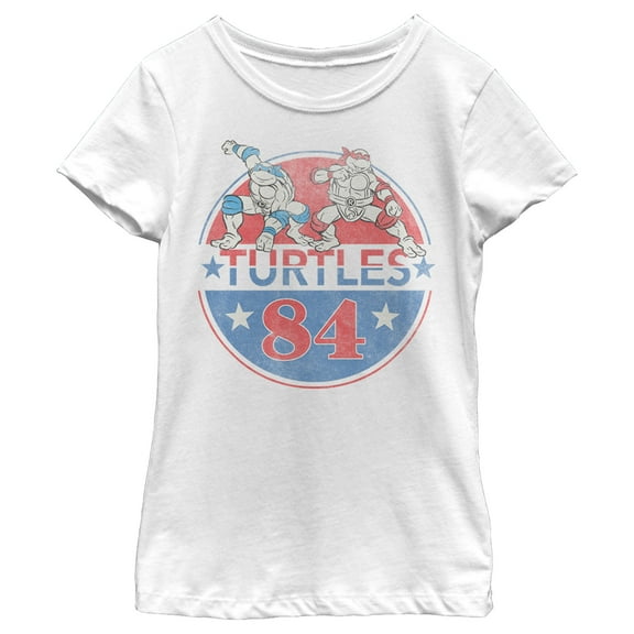 Girl's Teenage Mutant Ninja Turtles Vintage Turtles 84 Graphic Tee White Small