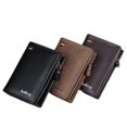 thumbnail image 4 of Men's PU Leather Bifold Wallet with Zipper Coin Pocket, 10 Card Slots, ID Window, Compact Business Clutch for Daily Use (Black/Brown/Khaki), 4 of 8