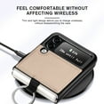 thumbnail image 4 of Allytech Z Flip 3 Case, Galaxy Z Flip 3 Wallet Case Cover, Premium PU Leather Slim Fit Shockproof with Ring Holder Anti-scratch Back Shell Case for Samsung Galaxy Z Flip 3 5G Phone - Khaki, 4 of 7