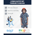 thumbnail image 3 of Bluey Bingo Button Down Shirt Shorts and Bucket Sun Hat 3 Piece Outfit Set Toddler to Big Kid, 3 of 5