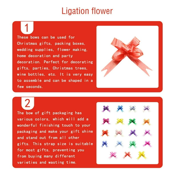 50 pcs tirer Fleur ruban pour emballage cadeau et décoration Multicolore Grande