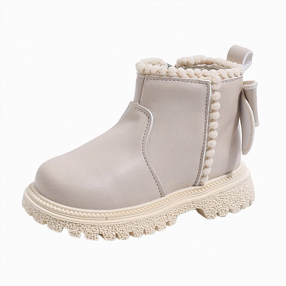 Little Girls Shoes Cute Bow Boots Warm Boots Children's Short Boots for Fall Winter