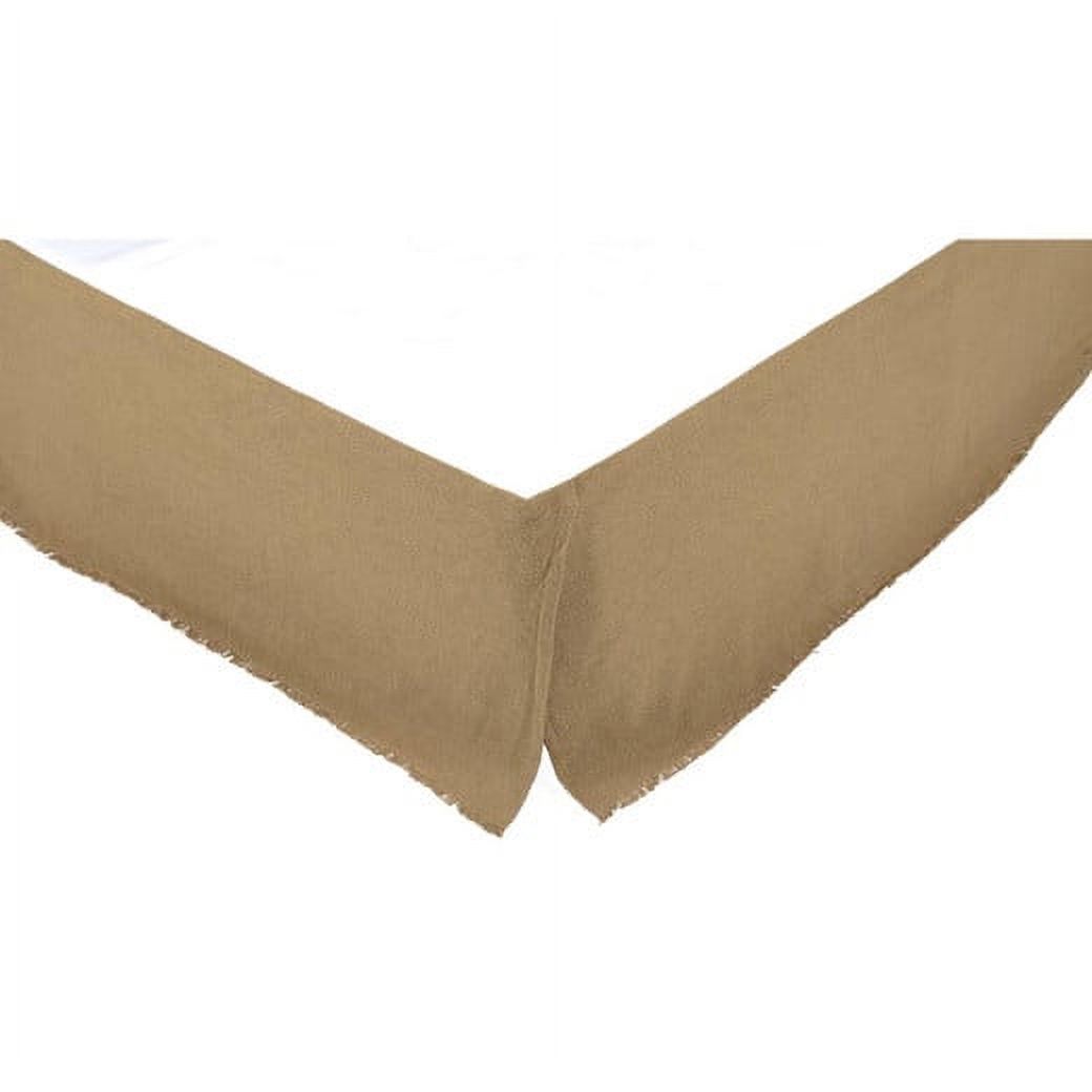 VHC Brands Burlap Natural Fringed Twin Bed Skirt, 39" x 76" x 16