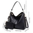 thumbnail image 2 of Conjunto de bolso de dos piezas para mujer - Bolso de hombro y bolso de hombro de cuero encerado al aceite de gran capacidad | Negro, Marrón, Café | 13,78 x 11,81 x 5,12 pulgadas | Diseño duradero y, 2 of 6