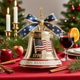 thumbnail image 6 of 1776-2026 United States 250th Anniversary Bell Ornament, Handmade Metal Christmas Bell Ornament for Tree or Garden with Commemorative Detailing for Collectors and Patriotic (Blue), 6 of 8