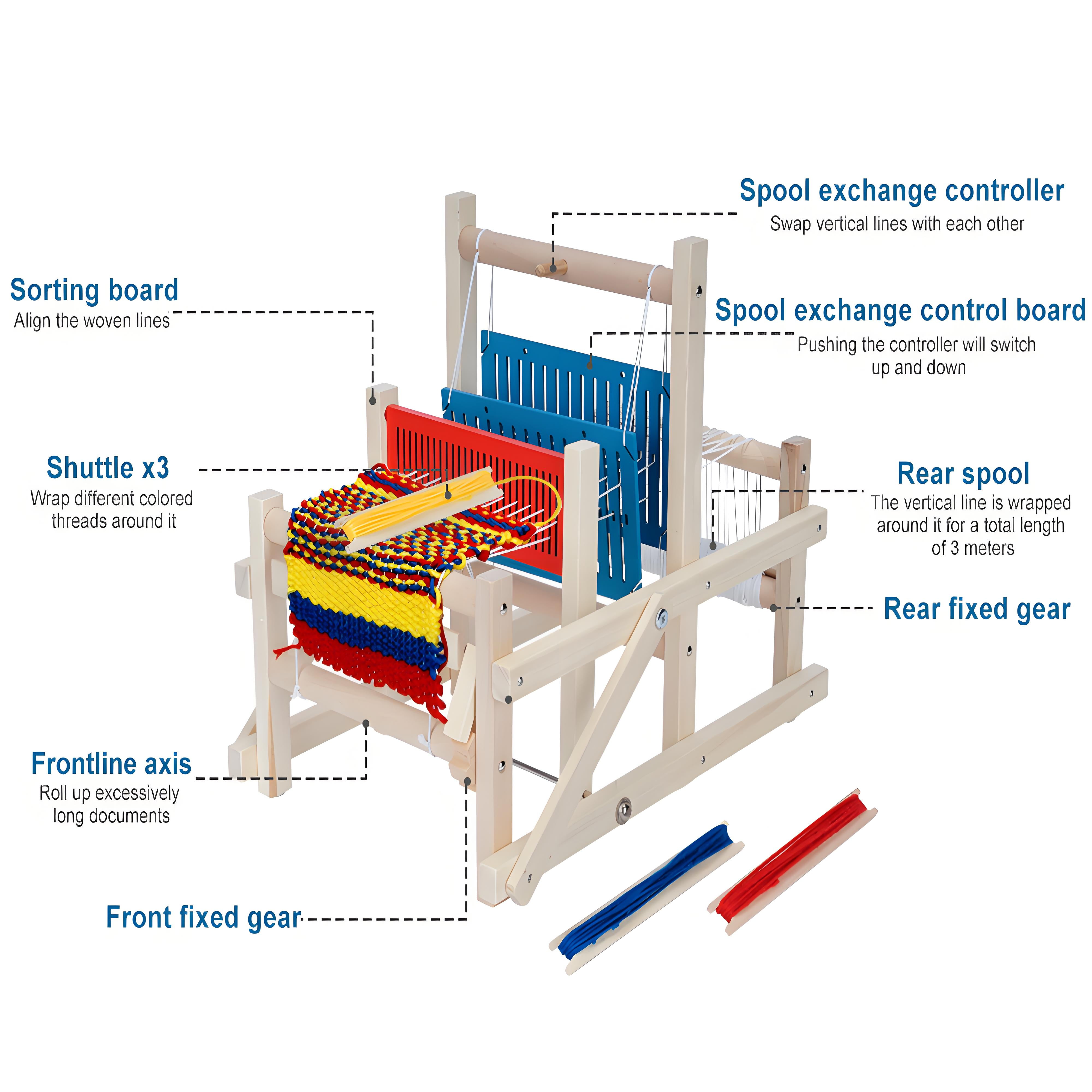 Gtouse Foldable Weaving Loom Kit, Complete DIY Multi-Craft Frame Looms for Adults Beginners