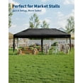thumbnail image 6 of 10 X 20 Pop-Up Canopy, Foldable Outdoor Sunshade Shelter, One-Push Setup Tent for Events, Parties, Camping and Commercial Use with 6 Sidewalls & Portable Roller Bag, 6 of 7
