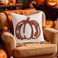 thumbnail image 6 of Fall Halloween Embroidered Pumpkin Throw Pillow Cover, Tufted Decorative Cushion Case, Elegant Home Decor for Couch, Sofa, Bed and Living Room Holiday Layout, 6 of 7