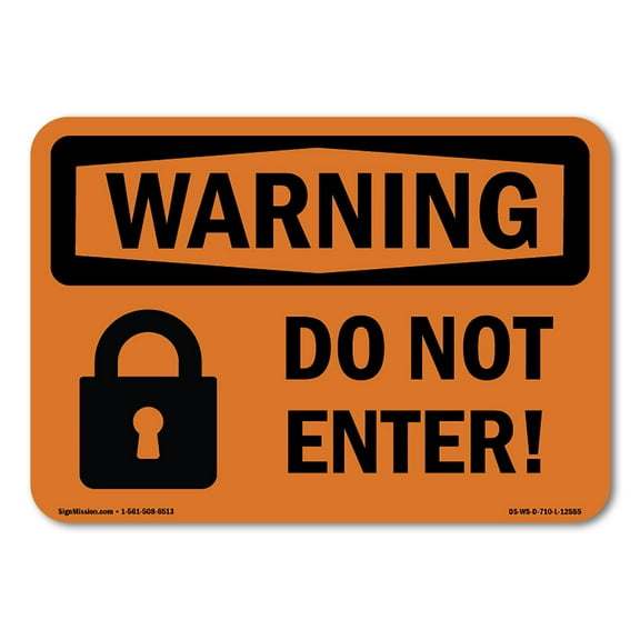OSHA WARNING Sign - Do Not Enter! | Plastic Sign | Protect Your Business, Construction Site, Warehouse & Shop Area | Made in the USA