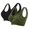 thumbnail image 2 of Aboser Womens No Underwire Sports Bras 2 Pack High Impact Supportive Workout Bras Plus Size Wireless Pullover Bralette Breathable Full Coverage Running Bra, 2 of 3